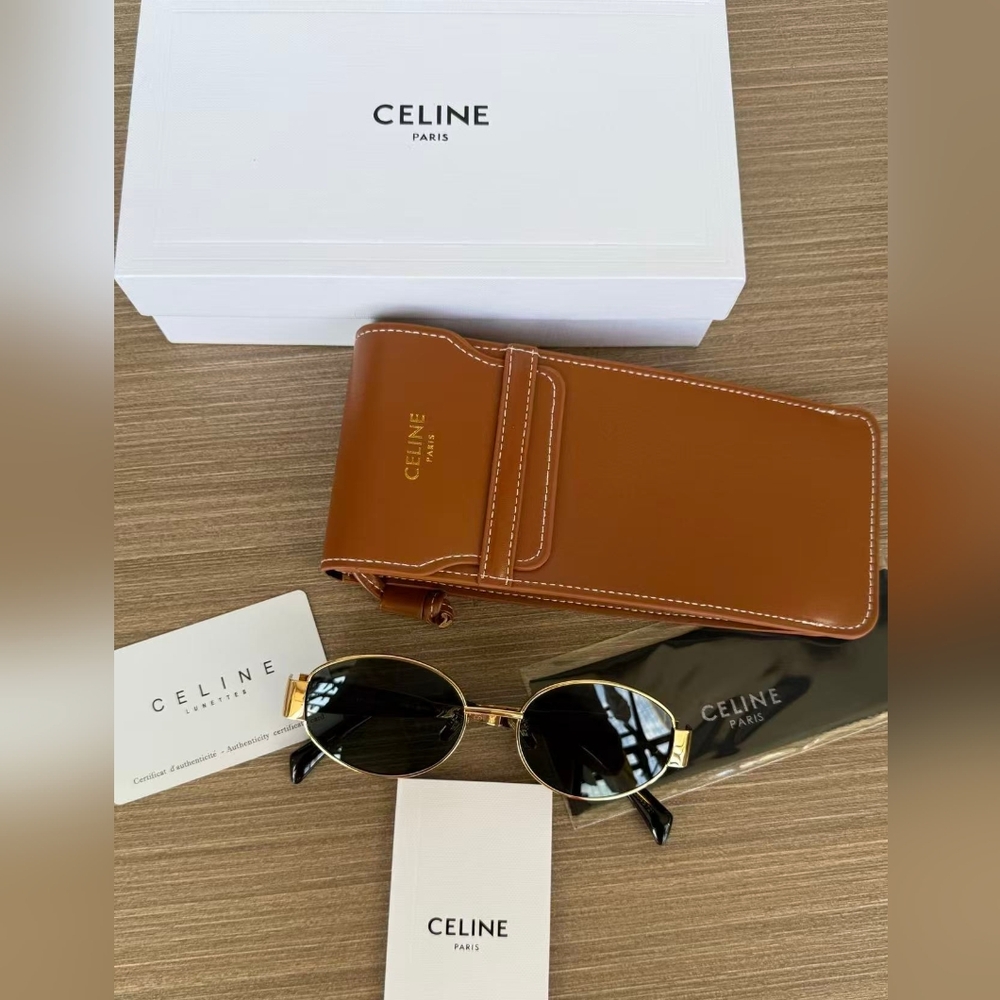 Celine Triomphe Gold Metal Sunglasses